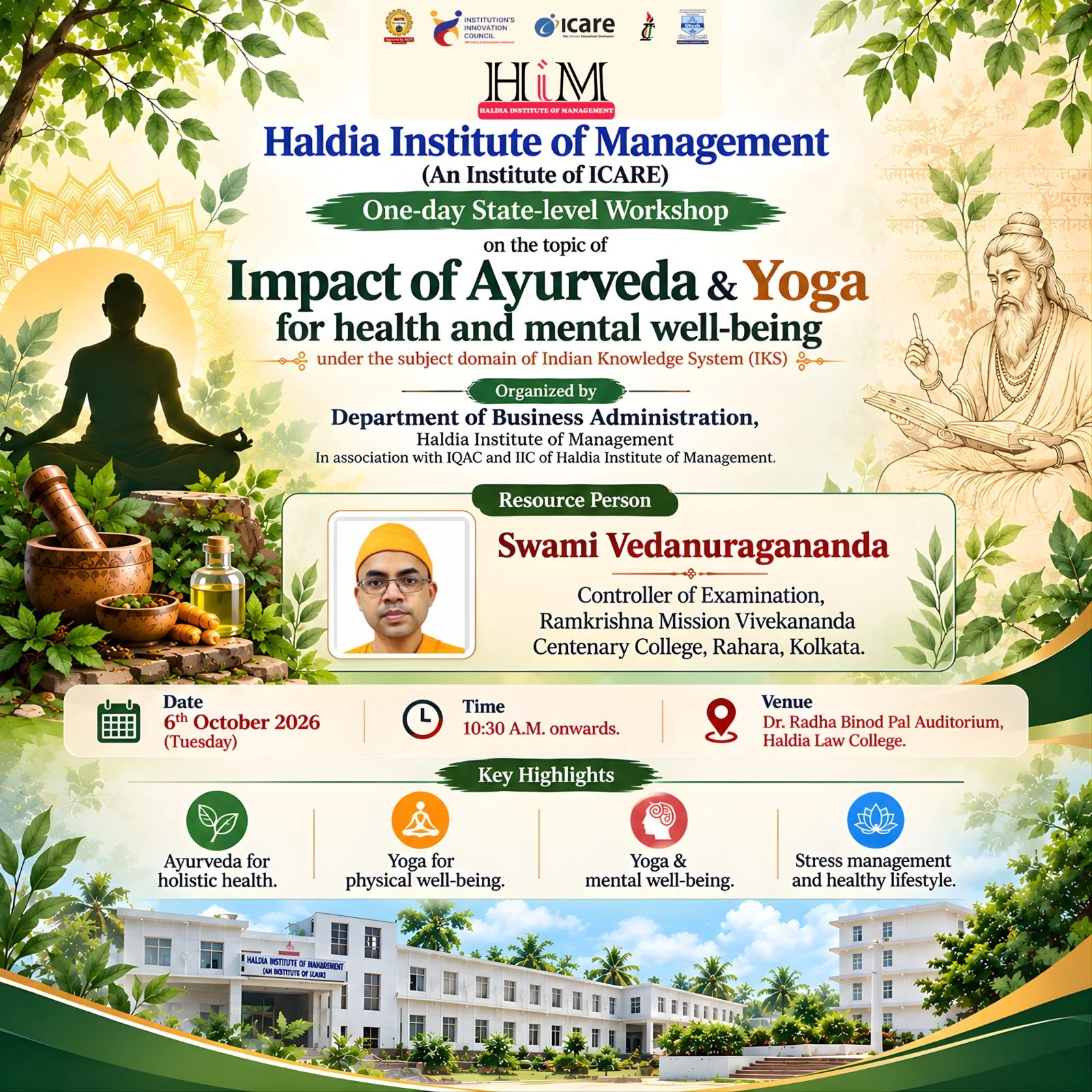 Impact of Ayurveda & Yoga for Health and Mental Well-Being : State-Level Workshop at HIM