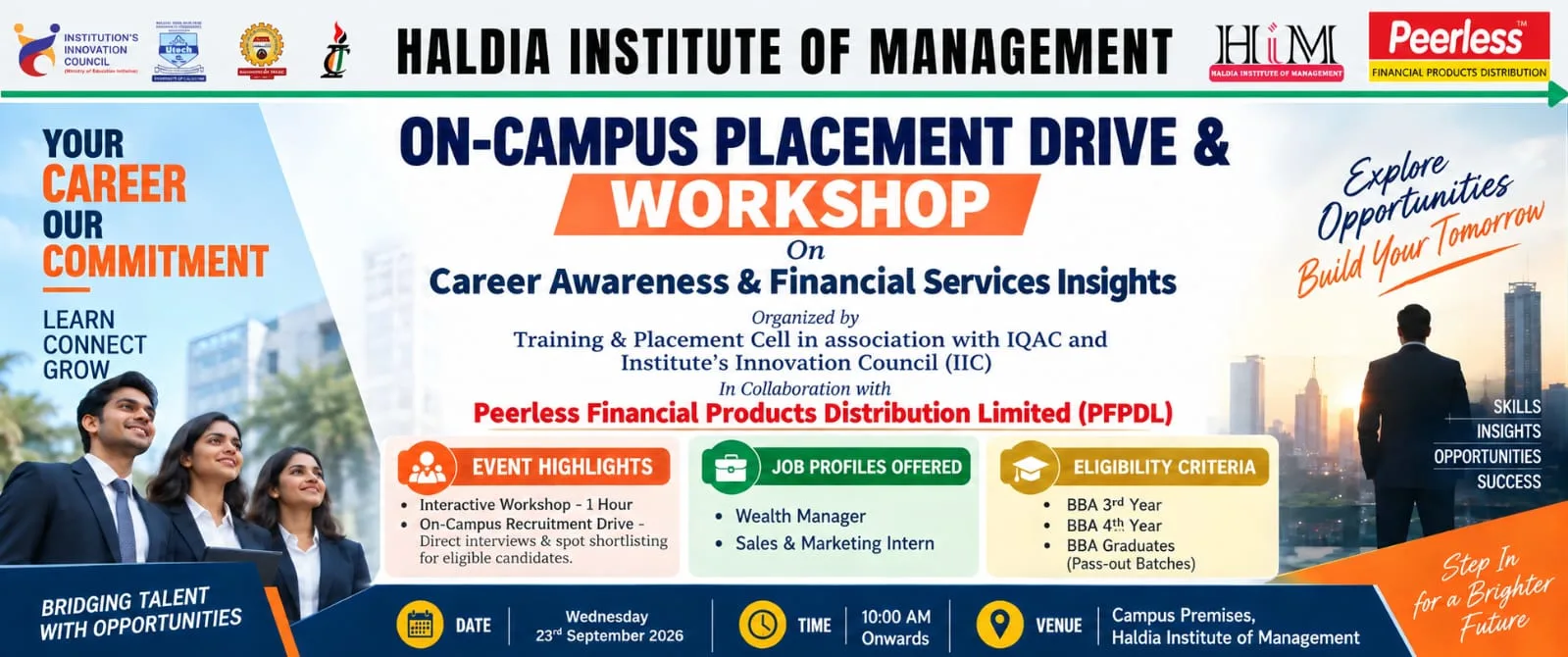 HIM Placement Drive and Career Awareness Workshop with Peerless